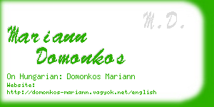 mariann domonkos business card